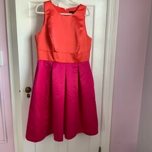 SANGRIA Colorblock Sleeveless Dress - Orange and Pink